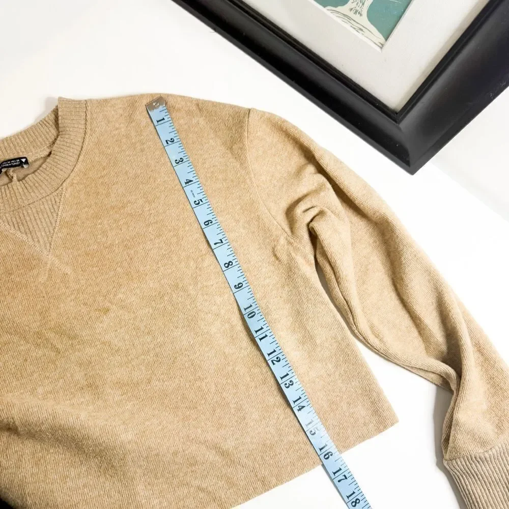 ZARA Cropped Sweatshirt in Camel Beige Soft & Cozy – Size M - Picture 7 of 7